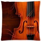 Popular Vintage Cello Violin Music Note Art Cushion Case Pillow Covers,18x18 Inch Couch Zippered Pillowcase Throw Pillow Case(Twin Sides)