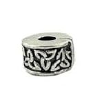 Antique Silver Design "Celtic Knot Triquetra" Clip Lock Stopper Spacer Charm Beads. Fits Pandora Style Bracelets European Charm Bead Bracelets.