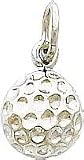 14K White Gold Golf Ball Charm Sports Jewelry Pendant