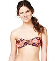 Limited Collection Navajo Print & Bead Embellished Bikini Top