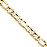 14k 10.8mm Concave Figaro Chain Anklet - 9 Inch