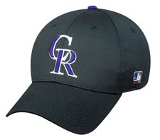 MLB ADULT Colorado ROCKIES Home Black Hat Cap Adjustable Velcro TWILL