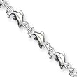 Sterling Silver Fancy Dolphin Bracelet - 7 Inch - Lobster Claw
