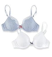 2 Pack Angel Cotton Rich Marl Spotted Underwired Bras