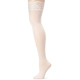 Leg Avenue Women's Sheer Lace Top Stockings with Back Seam #1101 (Black)