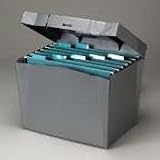 Pendaflex 20862 Portable Letter Size Hanging File Box, 13-7/8w x 10-3/4d x 10-1/4, Steel Gray