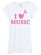 I Heart (Love) Music Juniors Slim Fitting T-Shirt