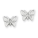 14k White Gold Butterfly Earrings