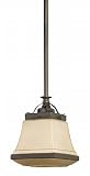 American Fluorescent CHP113RBSCT Chesterfield Hand Blown Square Glass Pendant, Oil Rubbed Bronze