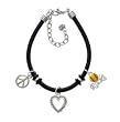 Enamel Softball "Rocks" - Black Peace Love Charm Bracelet [Jewelry]