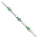 Sterling Silver 9inch Polished Green Jade Anklet - 9 inch
