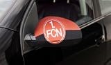 Zoom Produkt-Bild: 1 Paar mFLAX Aussenspiegelflagge Gr. M 1. FC N&uuml;rnberg