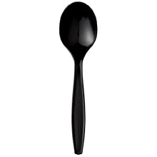 Dixie PSH51 Heavy Weight Polypropylene Soup Spoon, 5.75" Length, Black (Case of 1,000)