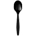 Dixie PSH51 Heavy Weight Polypropylene Soup Spoon, 5.75" Length, Black (Case of 1,000)