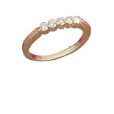 14K .25 CTW 5 Stone Diamond Anniversary Band