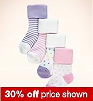 4 Pairs of Cotton Rich Spot & Stripe Socks