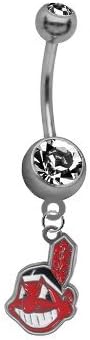 Cleveland Indians MLB Baseball Belly Button Navel Ring