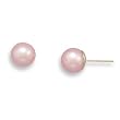 7.5-8mm Cultured Freshwater Pearl Stud Earrings with 14K Yellow Gold Posts and Earring Backs