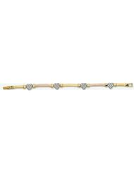 14k Imported Cubic Zirconia Bracelet 7"