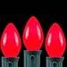 Novelty Lights 25 Pack C7 Outdoor String Light Ceramic Christmas Replacement Bulbs, Red, C7/E12 Candelabra Base, 5 Watt