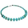.925 Silver & Faceted Turquoise Beaded Necklace- 18 IN