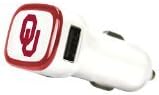 NCAA Oklahoma Sooners Dual Port USB Car Charger, White