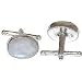 Mens Gift - Cufflinks Pair Men Sterling Silver Rainbow Gemstone (cflng111a)