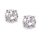 2.5mm Clear CZ Stud Earrings