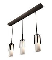 American Fluorescent REPB313RBEC Restoration Metal Frame Pendant, 3-Light, Linear, Oil Rubbed Bronze