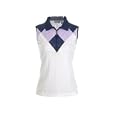 Misses Coral Bay Golf Sleeveless Argyle Print Polo