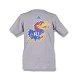 Kansas Jayhawks Adidas Youth Short Sleeve T-shirts - Distressed Logo