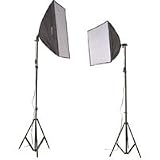 Adorama Two Light Softbox kit with Fluorescent Bulbs, Stands and Carrying Case