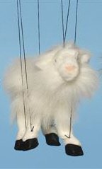 Farm Animal (White Goat) Small Marionette (B391A)
