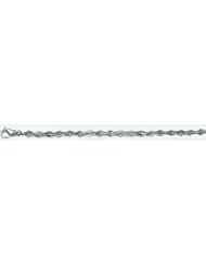 5mm 14k Fancy White Gold Link Bracelet 9"