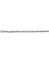 5mm 14k Fancy White Gold Link Bracelet 7"