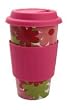 Pink Graphic Art Edition ECO CUP w/ Silicone Lid & Sleeve Coffee Tea Cup
