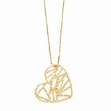 14k Yellow Gold Heart Necklace- 16 -18 IN