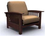 Bridgeport Futon Chair Bed - Walnut