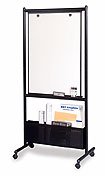 Best Rite - 781P - Porcelain Double-Sided Magnetic Whiteboard Rolling Nest Easel - White and Black - 73 H x 315 W x 24 D in