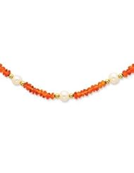 14K Cultured Pearl & Citrine Necklace - PR71-18"