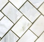 Herringbone Carrara Mosaic 1" Sample Piece HONED