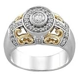 14K Yellow Gold 1/2 Ct Tw Eng Two Tone Engagement Ring Set