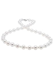 Freshwater White Pearl Necklace with a 925 Sterling Silver Clasp
