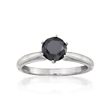 1.25 Carat Black Diamond Ring In Sterling Silver