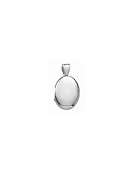 14k White Gold Premium Weight Oval Locket - Comes in Two Sizes