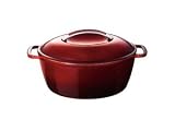 KitchenAid 6-1 2-Quart Cast-Iron Oval Casserole, Garnet