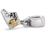Authentic Pandora Jewelry Silver 14k YG Dangle Baby Booty with Pink CZ Charm