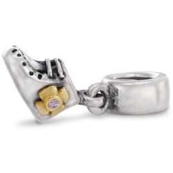 Buy Authentic Pandora Jewelry Silver 14k YG Dangle Baby Booty with Pink CZ Charm
