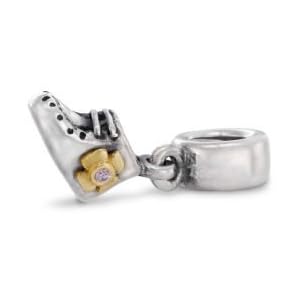 Buy Authentic Pandora Jewelry Silver 14k YG Dangle Baby Booty with Pink CZ Charm by Mother Daughter Bead Charms Compatible with European Bracelet Gift Boxed