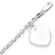 Sterling Silver Heart Charm Child's Bracelet - 6 Inch